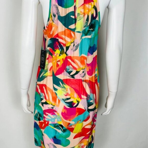Amanda Uprichard Women’s Halter Dress NWT 100% Silk Chain Strap M Multi Color - Picture 3 of 6